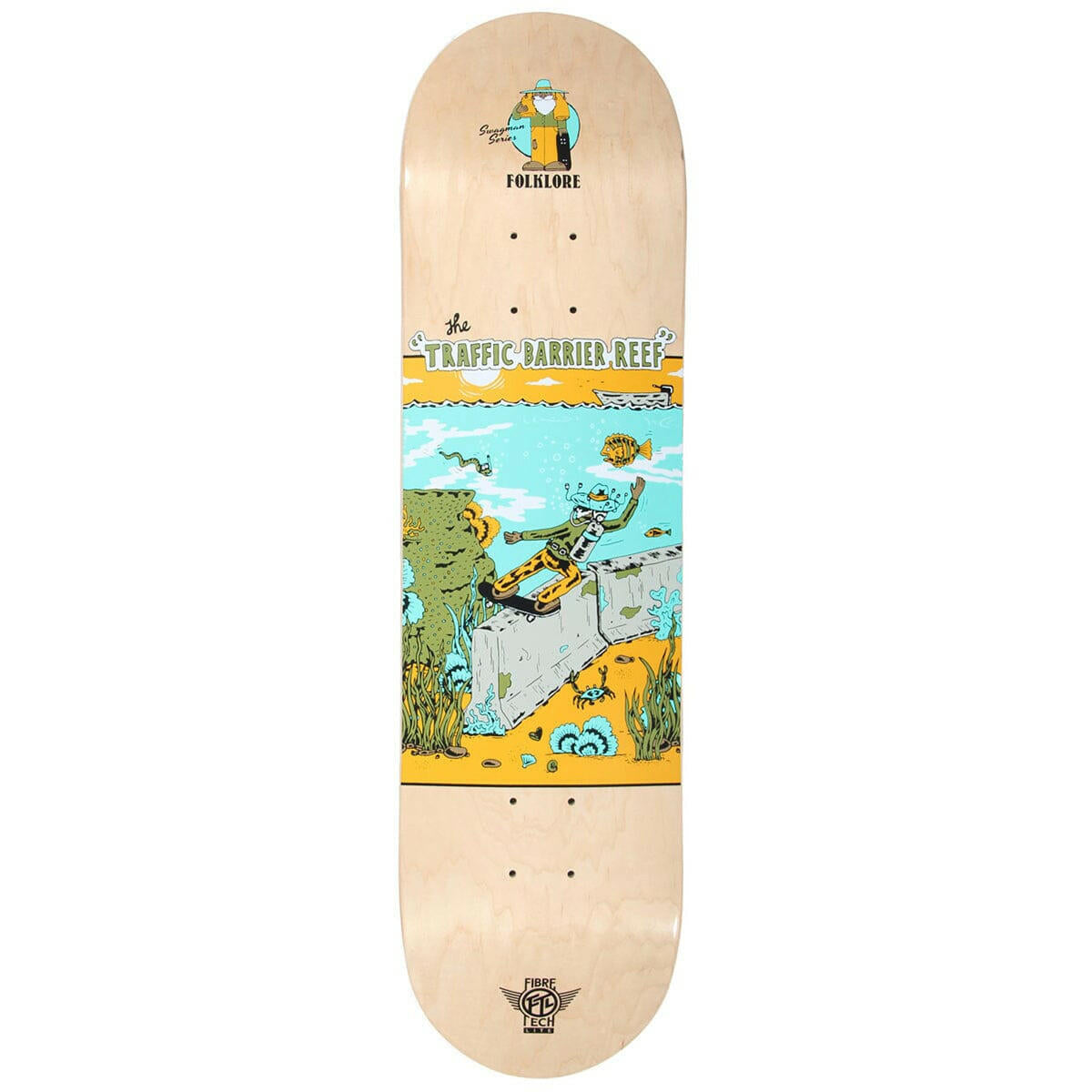 Folklore - Traffic Barrier Reef Orange 7.75 Skateboard Deck.