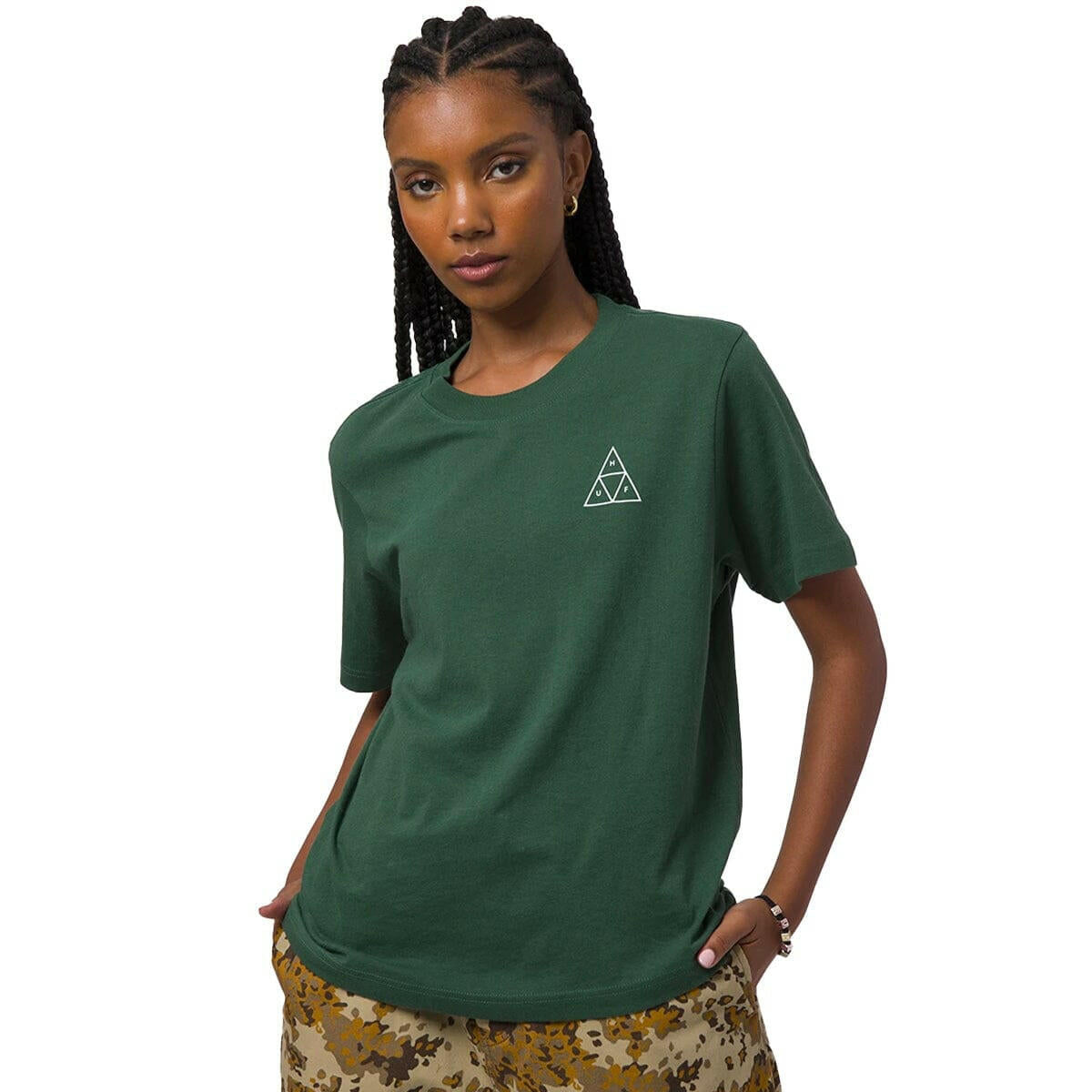 Huf - Triple Triangle Womens Relax Tee Dark Green.