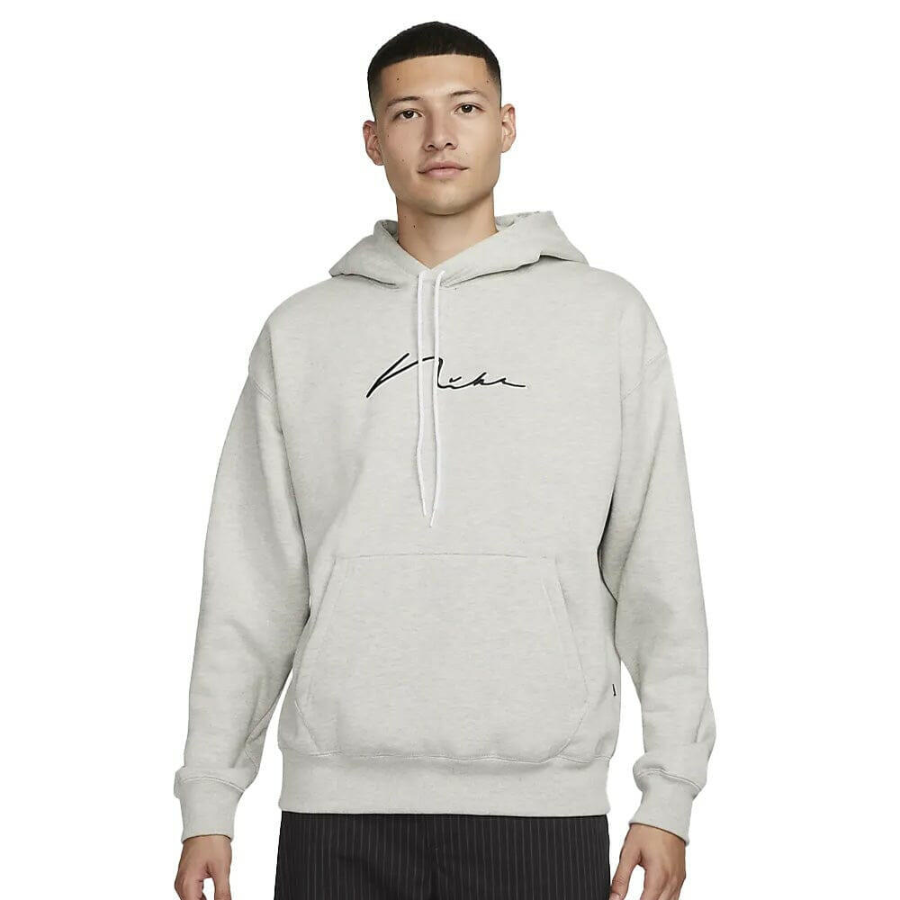 Nike SB - Script Logo Hoodie Grey Heather/White.
