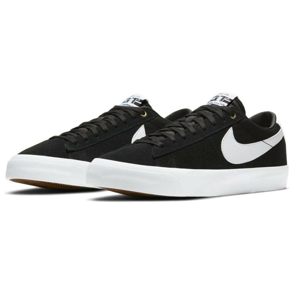 Nike SB - Blazer Low Pro GT Shoes Black/White-Black-Gum Light Brown.