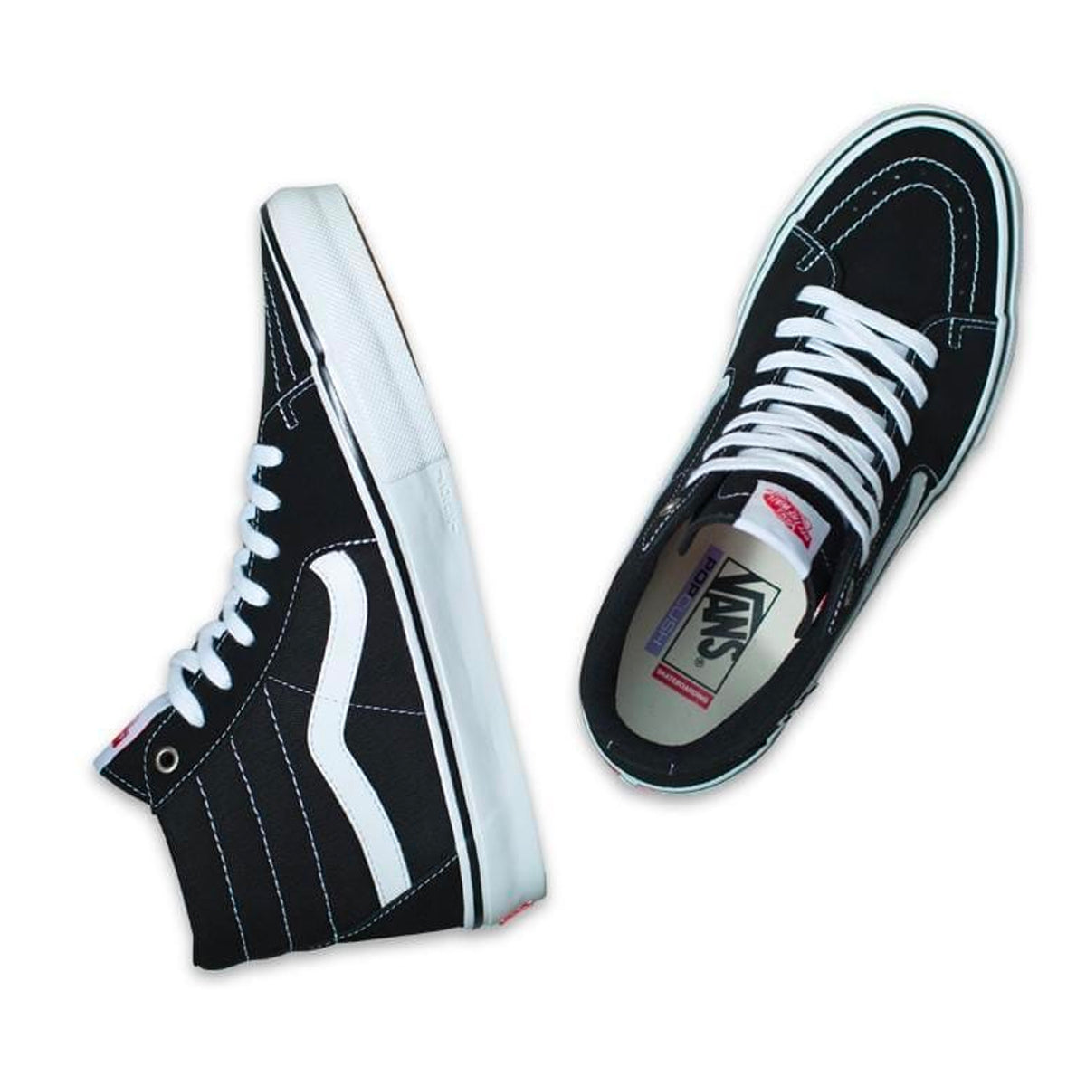 Vans Skate Sk8 Hi Shoes Black White OCD Skate Shop