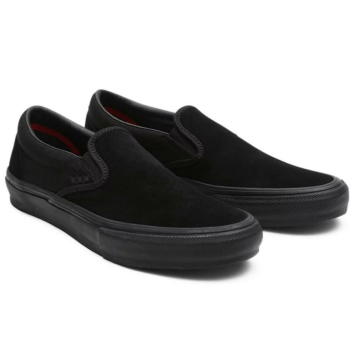black slip on vans suede