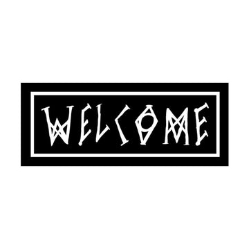 Welcome - Scrawl 5" Sticker Black.
