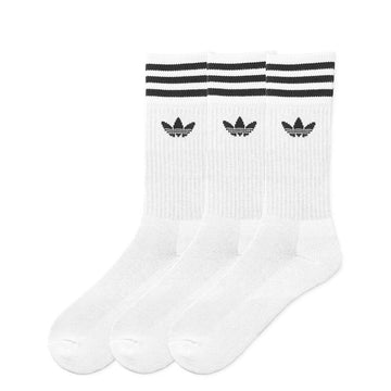Adidas - Solid Crew 3 Pack Socks White/Black.