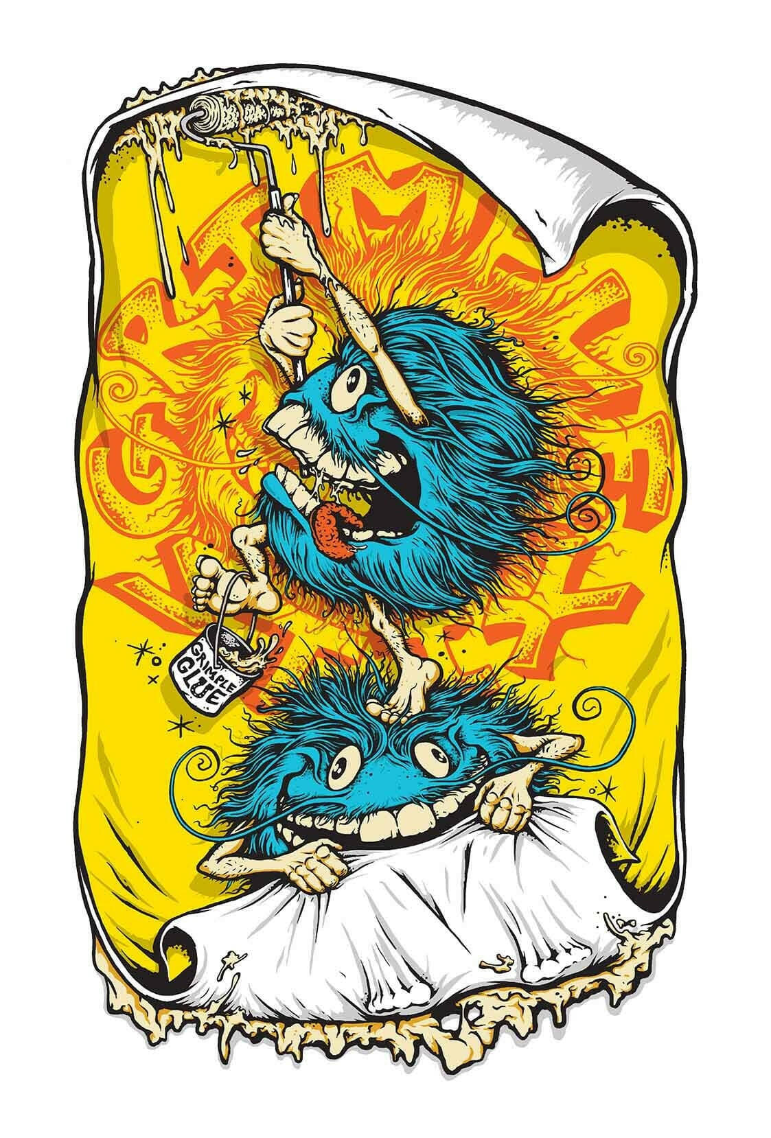 Anti Hero Grimple Glue Yellow 16" Sticker.