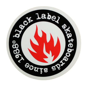 Black Label Since 88 Red Flame Sticker.