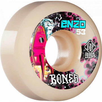Bones - Enzo Cautela Beerus 53MM 99A V5 Sidecut STF Skateboard Wheels.
