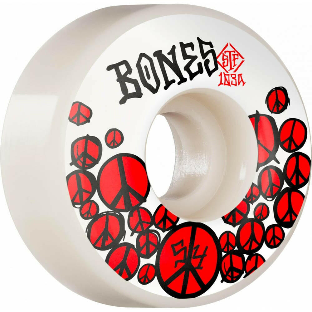 Bones - Peace 54MM 103A V1 Standard STF Skateboard Wheels.