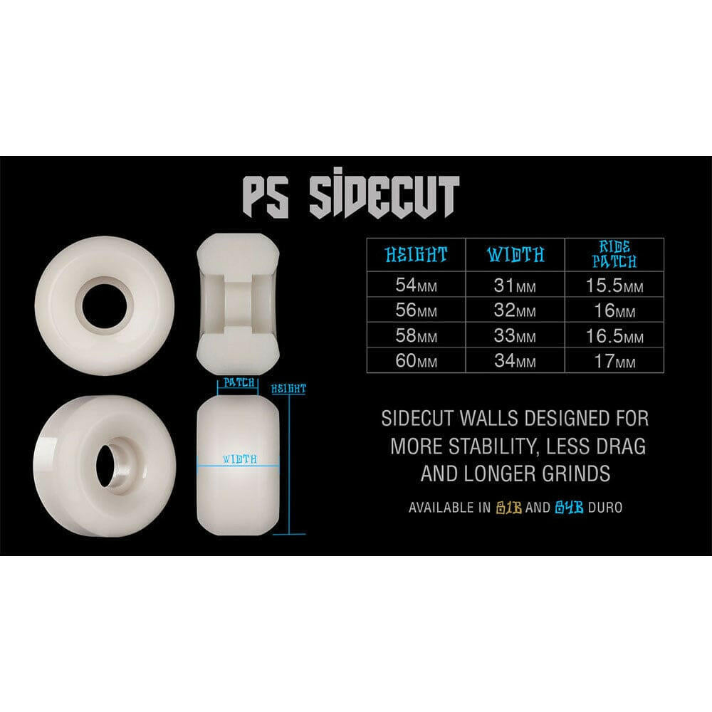 Bones - Steve Caballero Bats 54MM 84B P5 Sidecut SPF Skateboard Wheels.