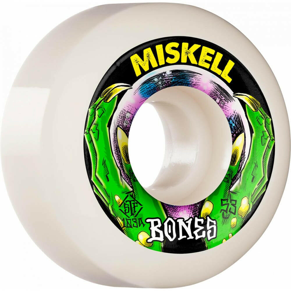 Bones - Nolan Miskell Power 53MM 103A V5 Sidecut STF Skateboard Wheels.