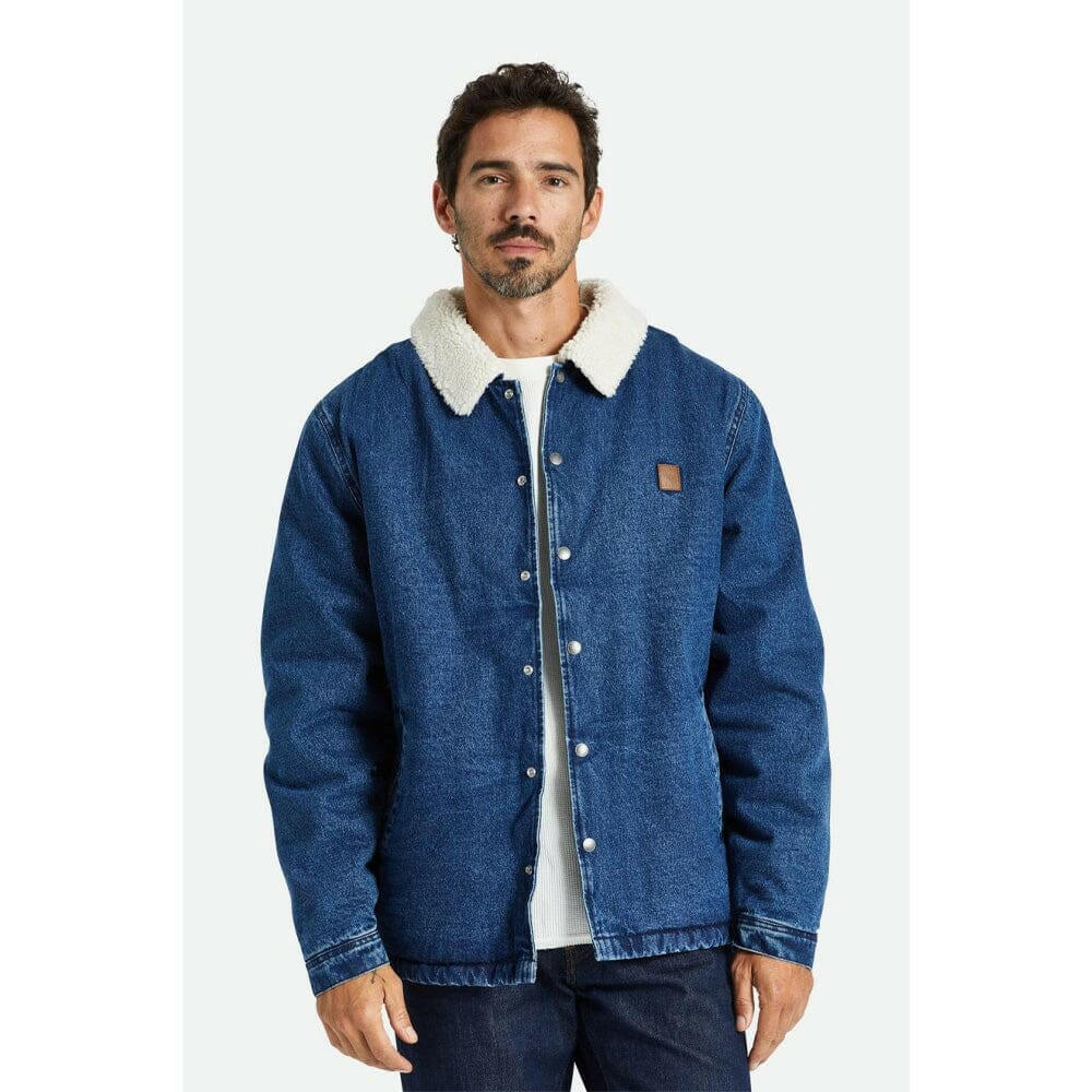 Brixton - Beta Sherpa Lined Coaches Jacket Worn Indigo.