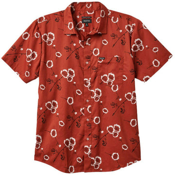 Brixton - Charter Print Shirt Burnt Henna/Off White.