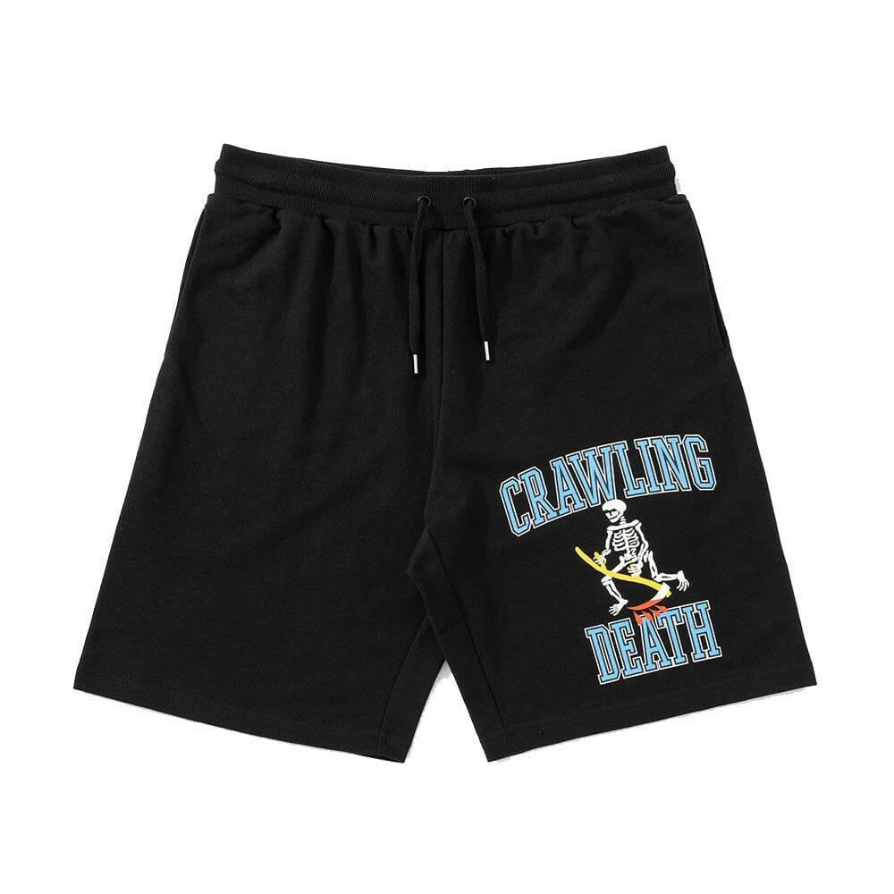 Crawling Death - College Reaper Fleece Shorts Black.