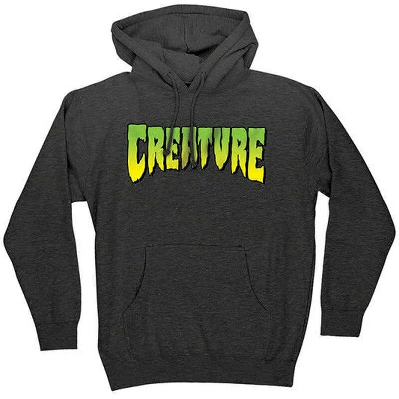 Creature Logo Mens Hoodie Charcoal Heather.