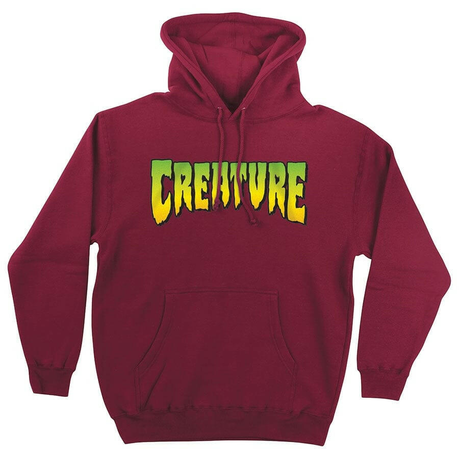 Creature Logo Mens Hoodie Currant.