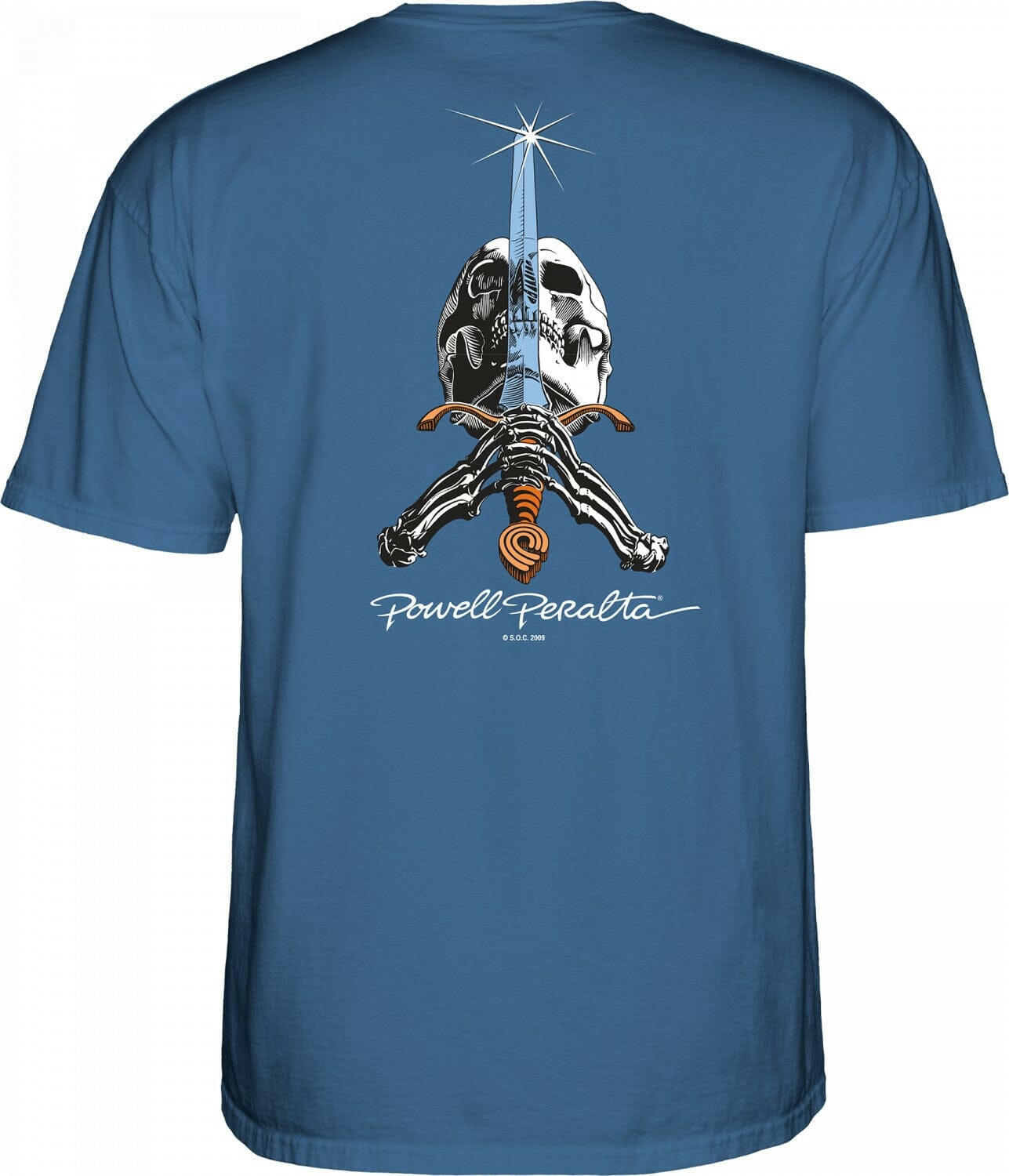 Powell Peralta - Skull & Sword Tee Slate Blue.