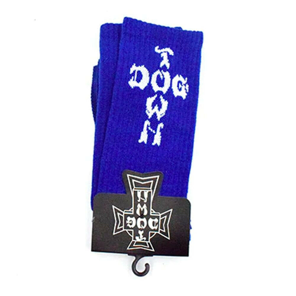 Dogtown - Cross Letters Mens Crew Socks Royal Blue.