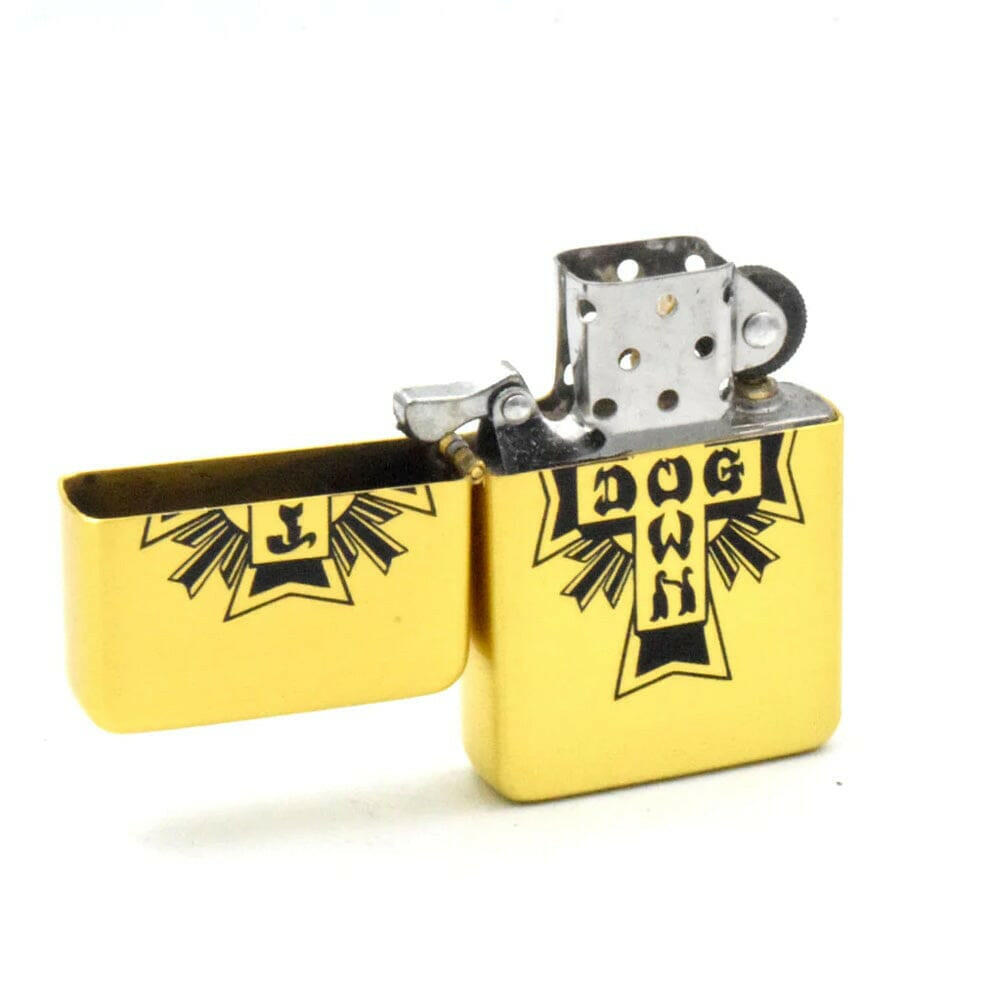 Dogtown - Cross Logo Flip Top Metal Lighter Gold.