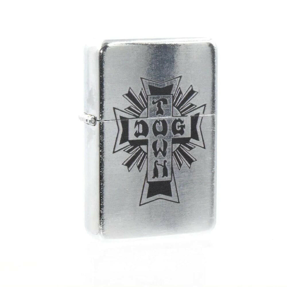 Dogtown - Cross Logo Flip Top Metal Lighter Silver.