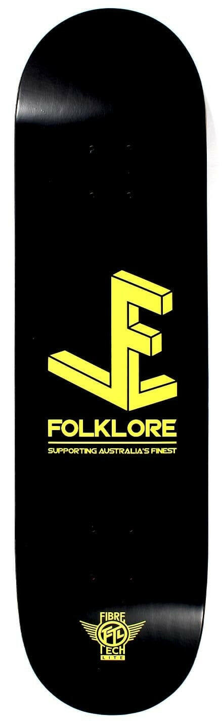 Folklore - 3D Fibre Tech Lite Yellow 8.125 Skateboard Deck.