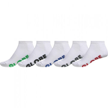 Globe - Stealth Ankle Youth Socks 5 Pack White.