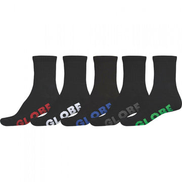 Globe - Stealth Crew Youth Socks Black 5 Pack.