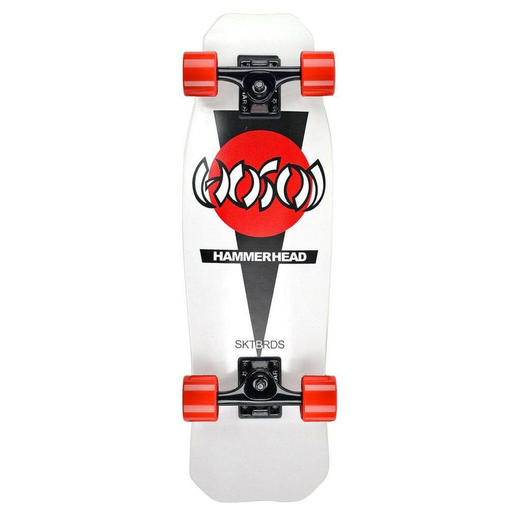 Hosoi - Hammerhead Mini Cruiser White 8.5" Complete Skateboard.