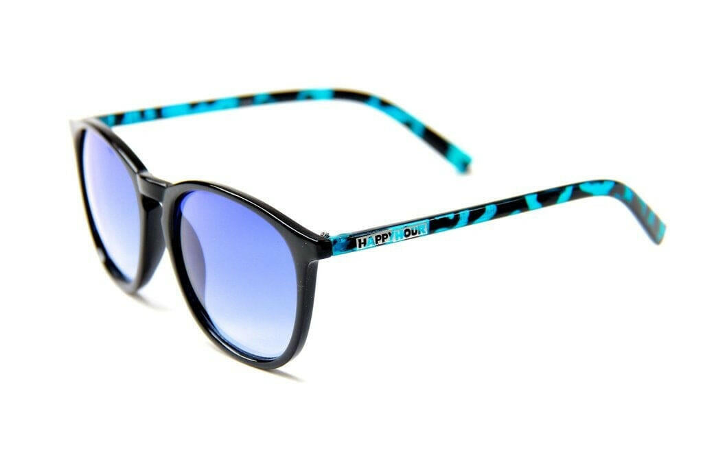 Happy Hour - Flap Jacks Blue Trip Sunglasses Black/Blue Tortoise.