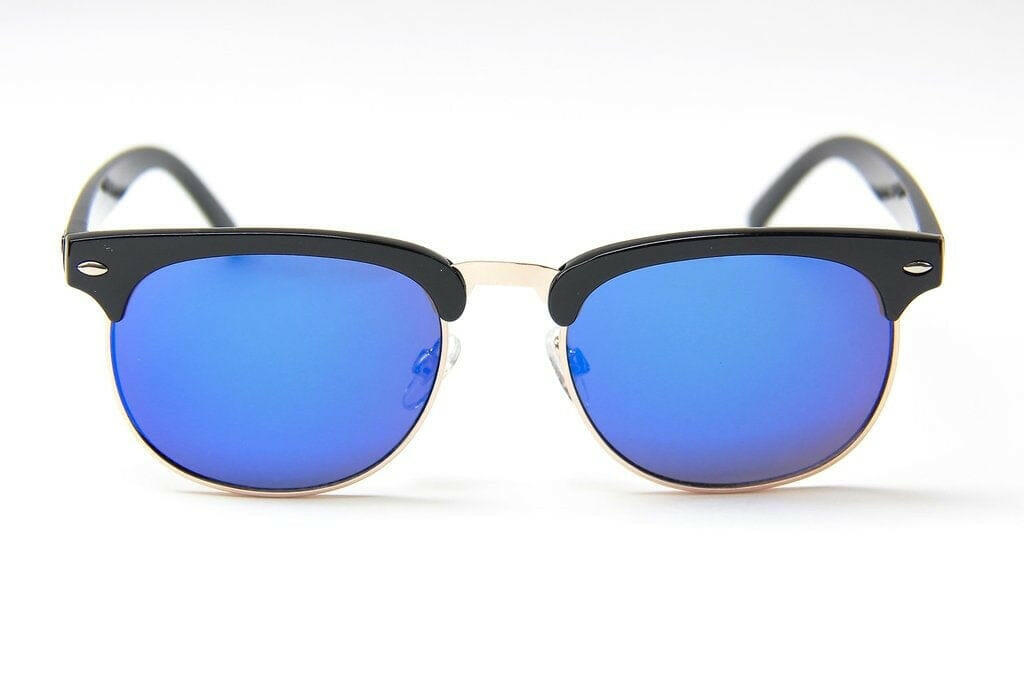 Happy Hour - Herman G2 Sunglasses Gloss Black/Blue Mirror.