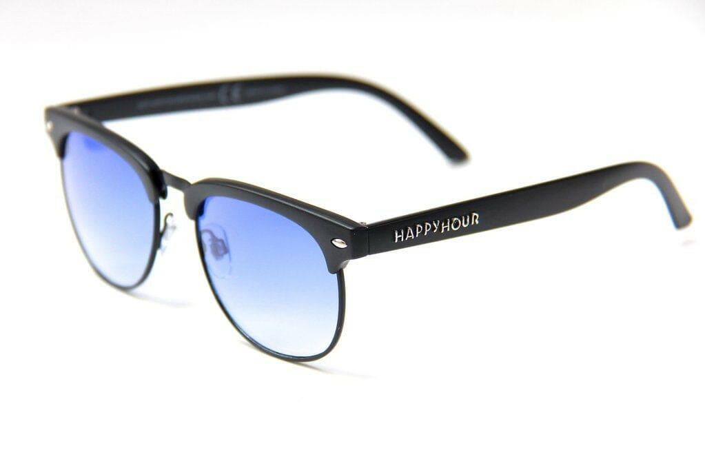 Happy Hour - Herman G2 Sunglasses Matte Black/Clear Blue.