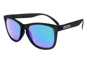 Happy Hour - Mamba Sunglasses Matte Black/Blue Mirror.