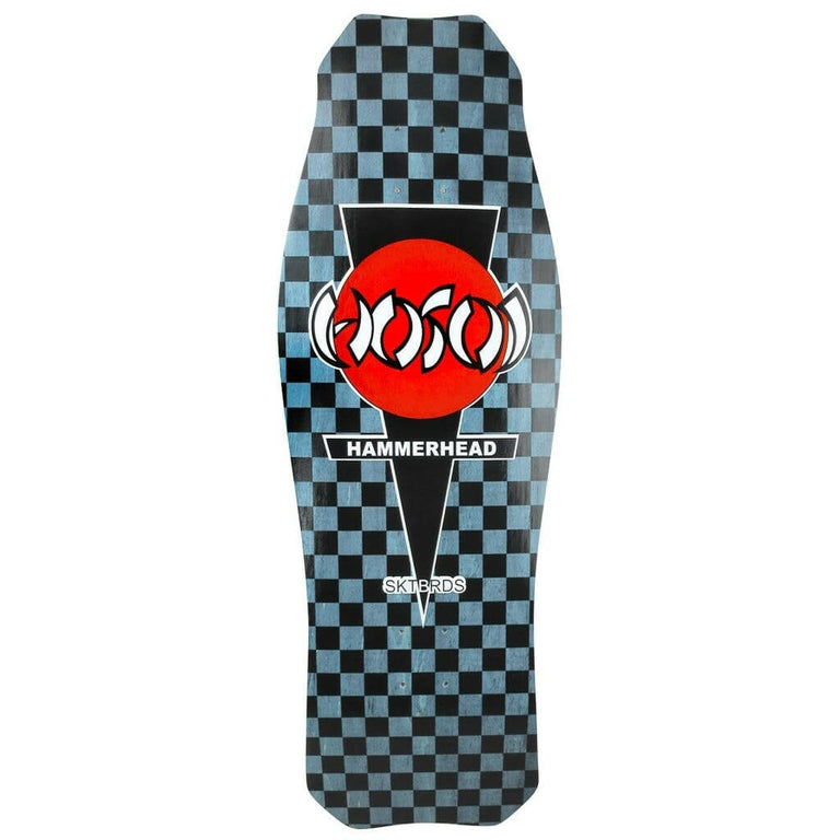 Hosoi - OG Hammerhead Black/Blue Checkerboard 10.5" Reissue Skateboard Deck.