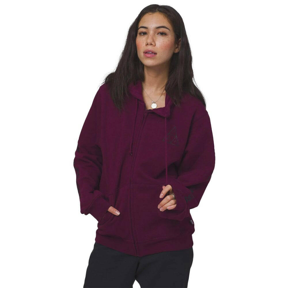 Huf - All Means Triple Triangle Womens Zip Hoodie Bloodstone.