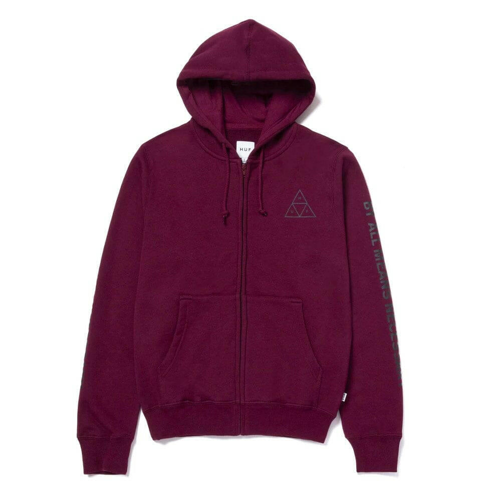 Huf - All Means Triple Triangle Womens Zip Hoodie Bloodstone.