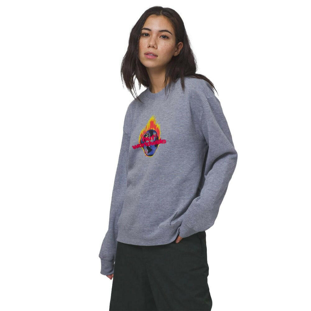 Huf - Global Warning Womens Crew Grey Heather.