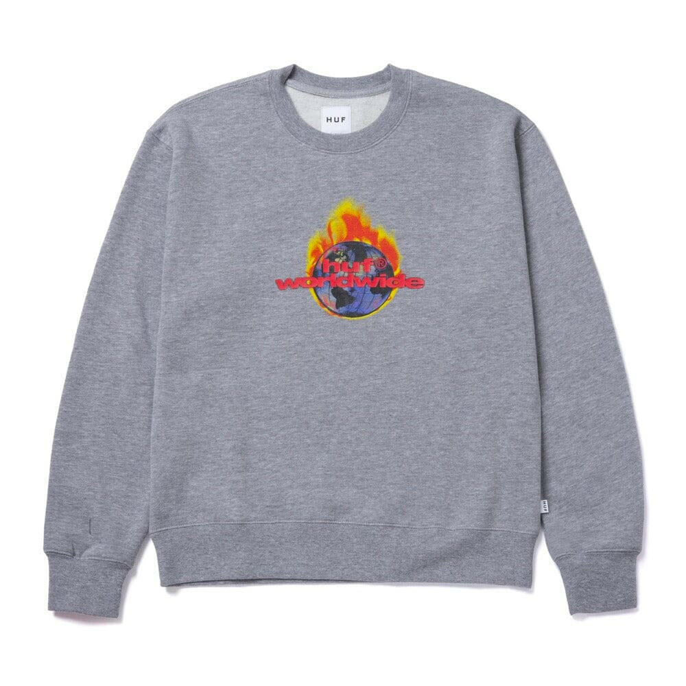 Huf - Global Warning Womens Crew Grey Heather.