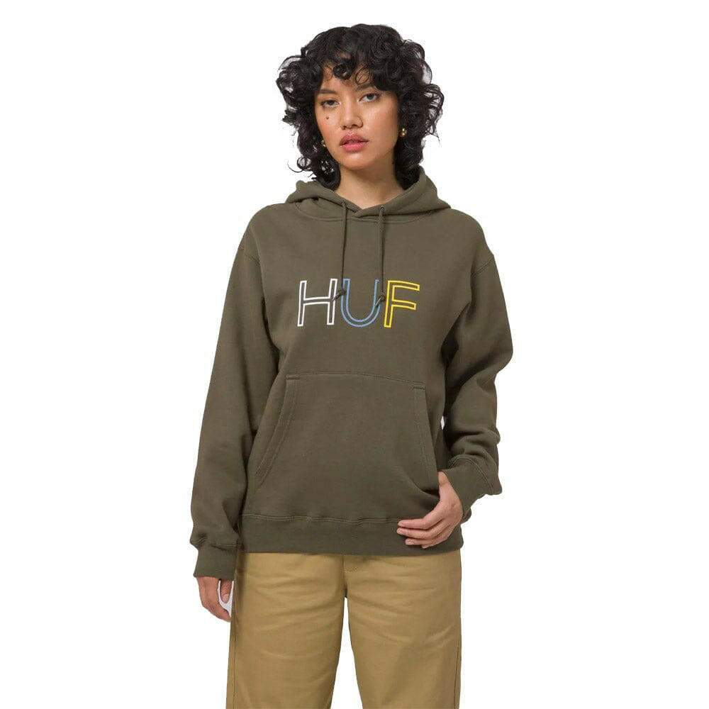 Huf - Huf HD Logo Womens Hoodie Olive.