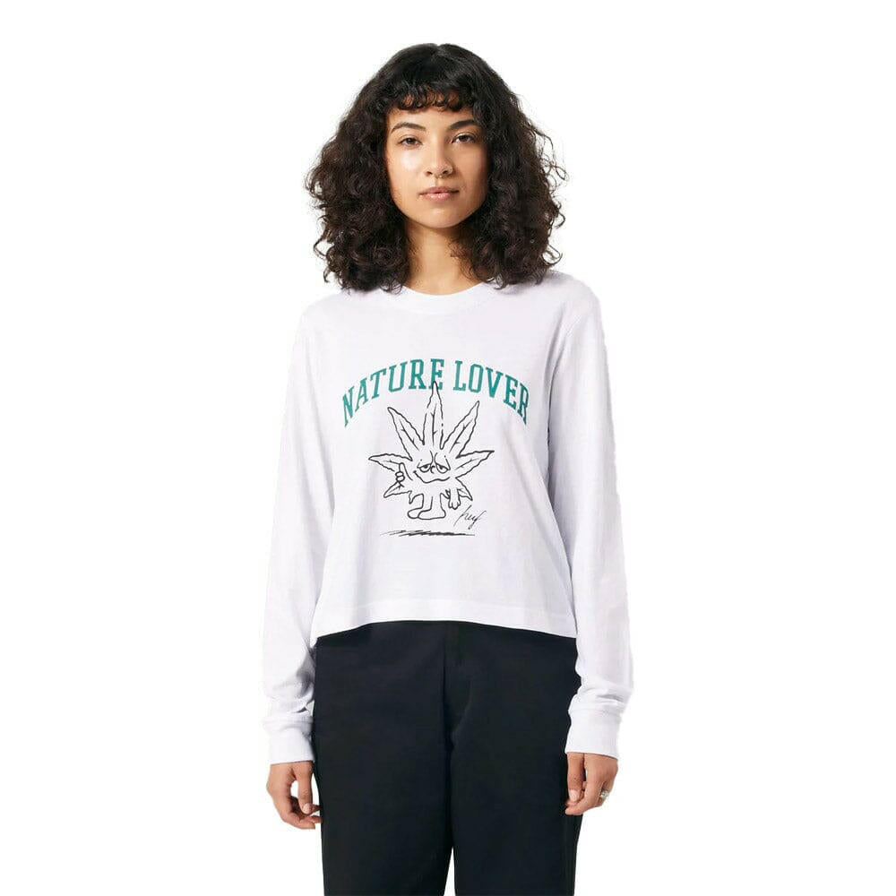 Huf - Nature Lover Crop Womens L/S Tee White.