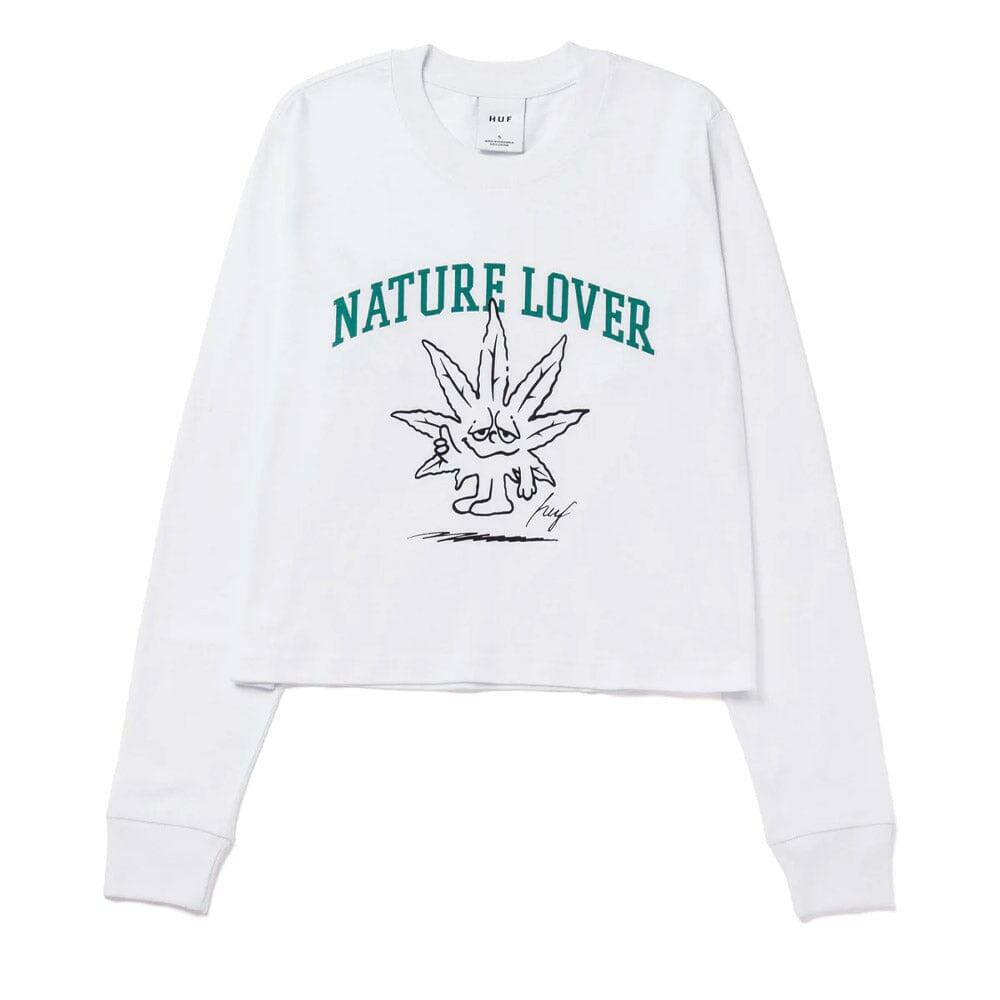 Huf - Nature Lover Crop Womens L/S Tee White.