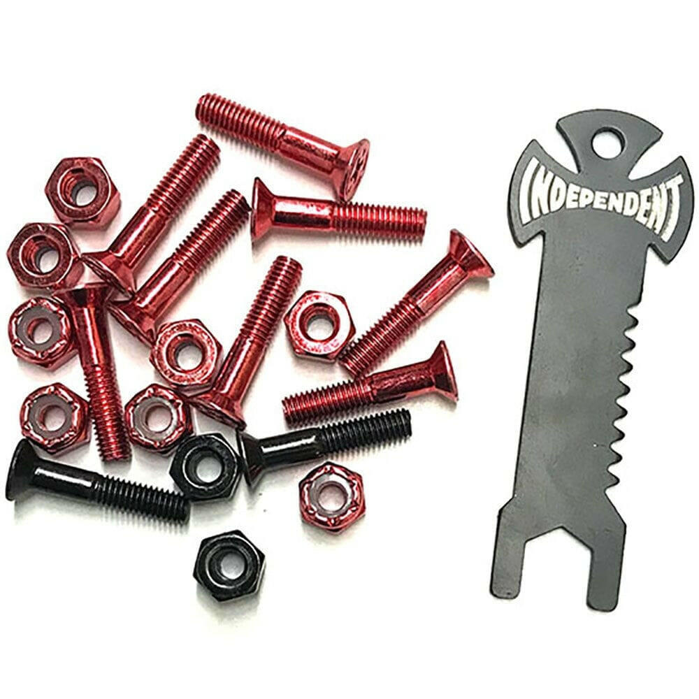 Independent - 1 Phillips Cross Bolts Red/Black with Tool.