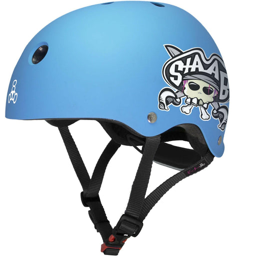 Triple 8 - Lil 8 Certified Staab Edition Youth Helmet Neon Blue Rubber.