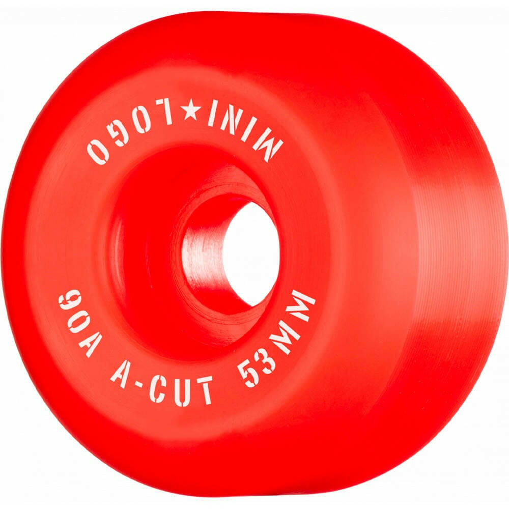 Mini Logo - Hybrid A Cut 2 Red 53MM 90A Skateboard Wheels.