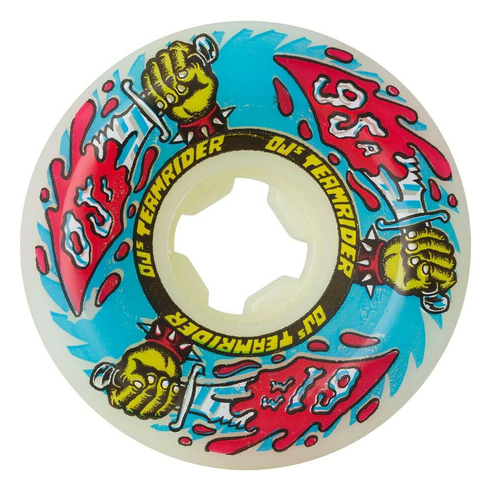 OJ - Team Rider White/Blue 61MM 95A Skateboard Wheels.