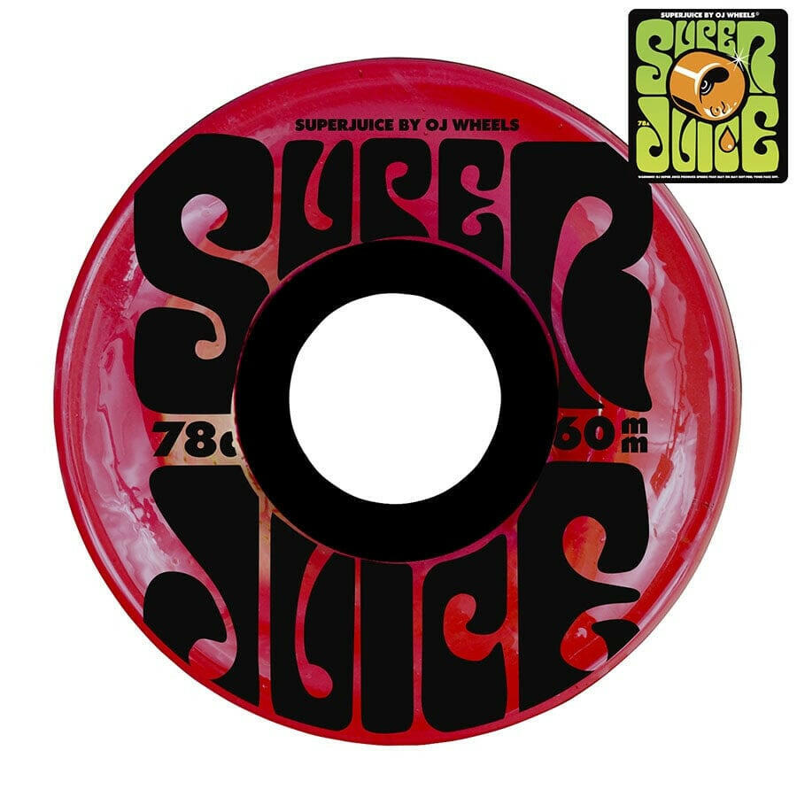 OJ - Super Juice Trans Red 60MM 78A Skateboard Wheels.