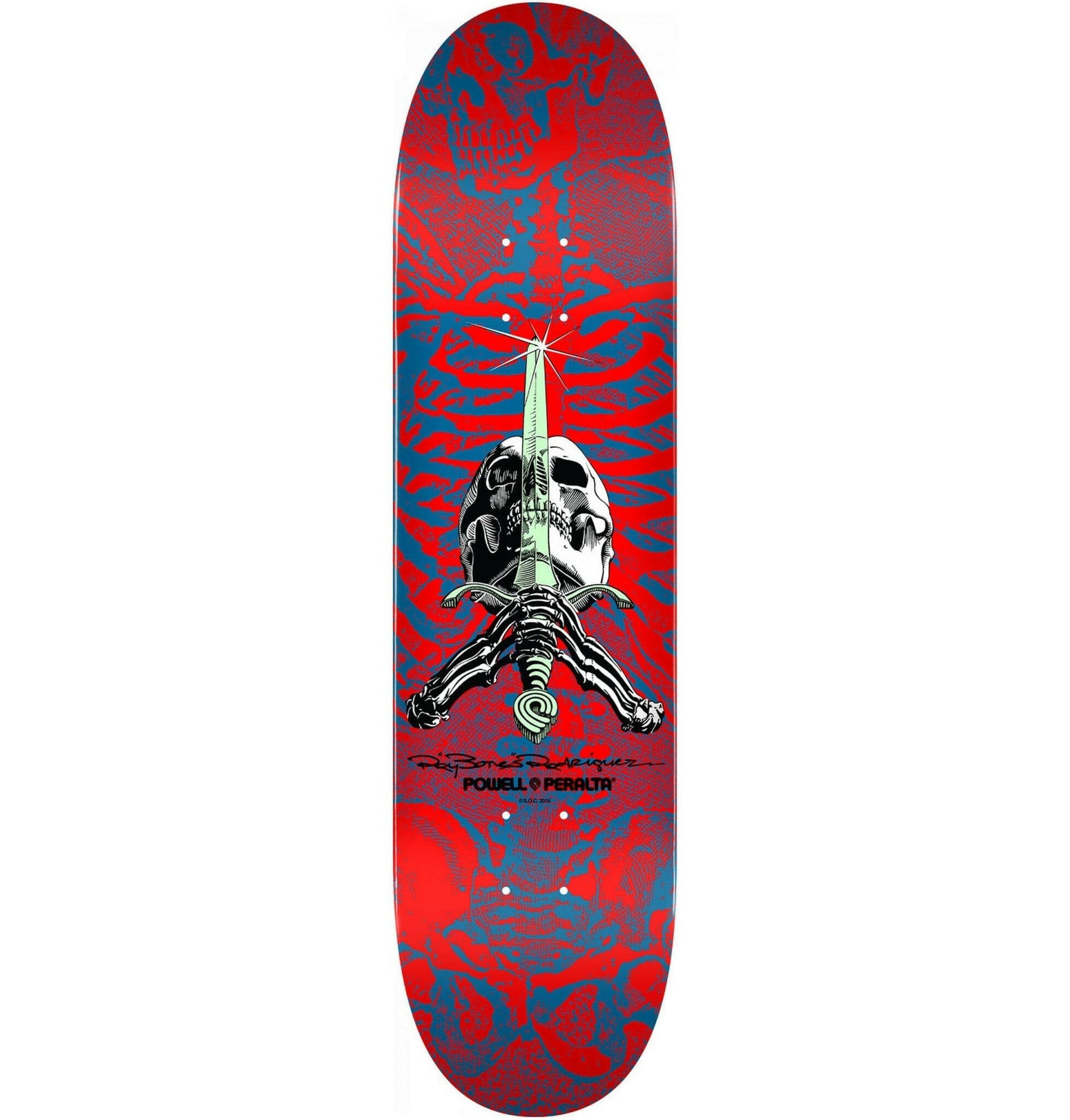 Powell Peralta - Skull & Sword Red 246 9.0" Skateboard Deck.