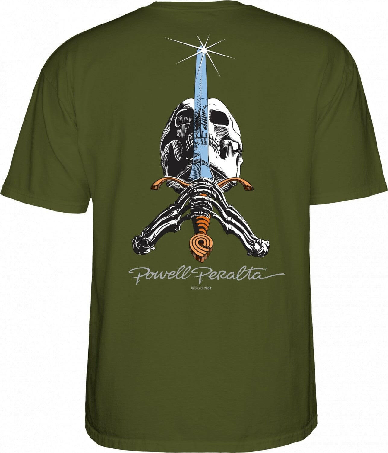 Powell Peralta - Skull & Sword Tee Military Green.