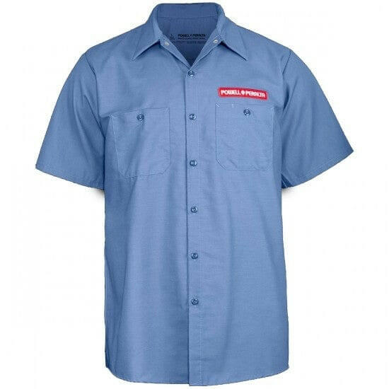Powell Peralta - Winged Ripper Mens Work Shirt Postal Blue.