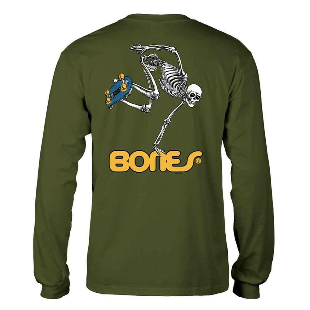 Powell Peralta - Skateboard Skeleton Youth L/S Tee Military Green.