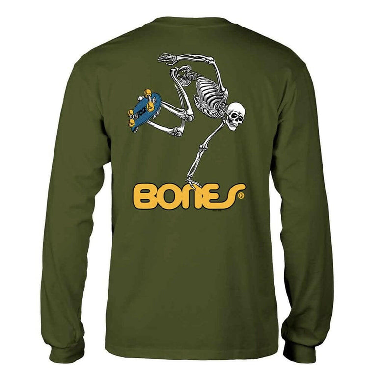 Powell Peralta - Skateboard Skeleton Youth L/S Tee Military Green.