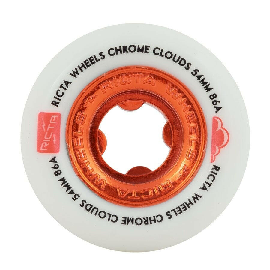 Ricta - Chrome Clouds Red 54MM 86A Skateboard Wheels.